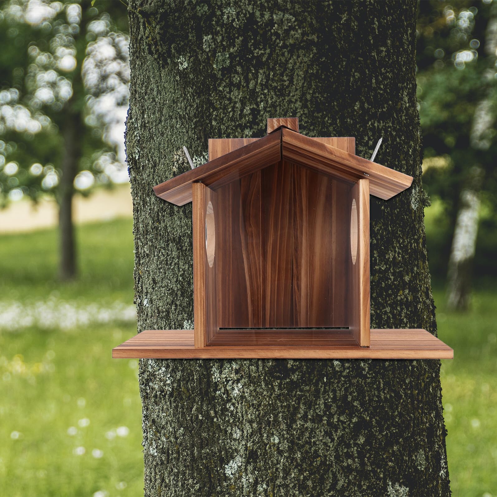 TOYANDONA Eichhörnchenfutterhaus für Garten mit Wandmontage Wetterfester Futterspender und Vorratsbehälter zum Füttern von Vögeln und Hamstern im Freien
