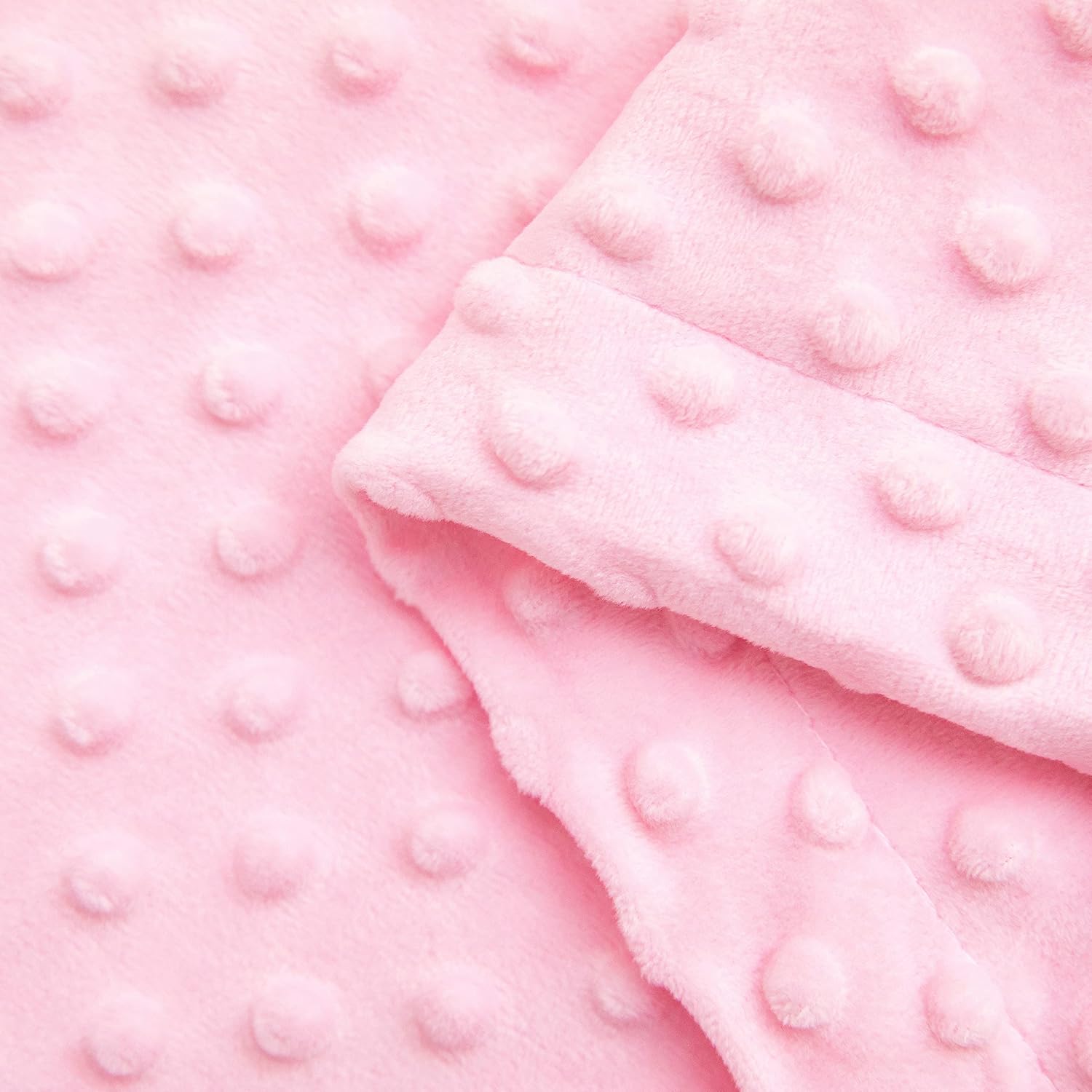 Fleece Plush Fuzzy Receiving Blanket for Infant or Newborn Toddler,Super Warm Cozy Daycare Nursery Blankets with Double Layer Dot for Nap Crib Outdoor 30x40 Baby Pink : Baby