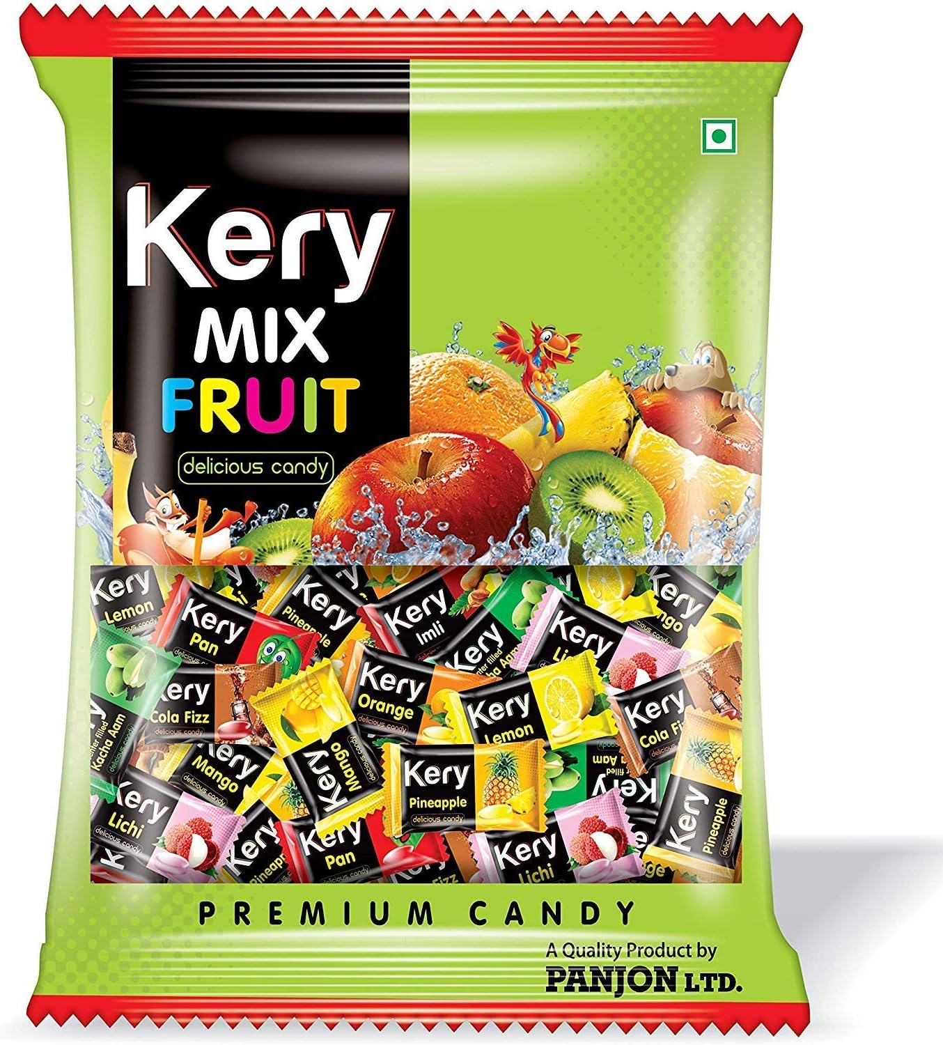 Kery Mix Fruit Candy (Birthday Pack of 2) 480g [Assorted 9 Chocolate Flavours Mango, Orange, Pan, Cola, Imli Toffee]