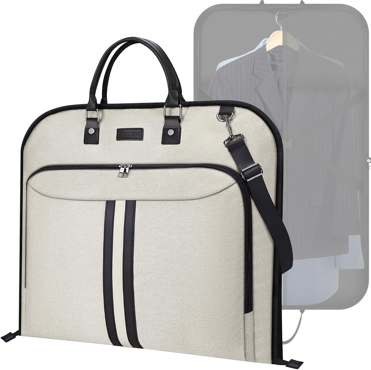 Garment Bags for Travel, Water Resistant Carry on Suit Bag | Durable 600D Oxford Fabric, Reinforced PU Handles, Wrinkle Free Storage, Adjustable Shoulder Strap, Multiple Storage Pockets