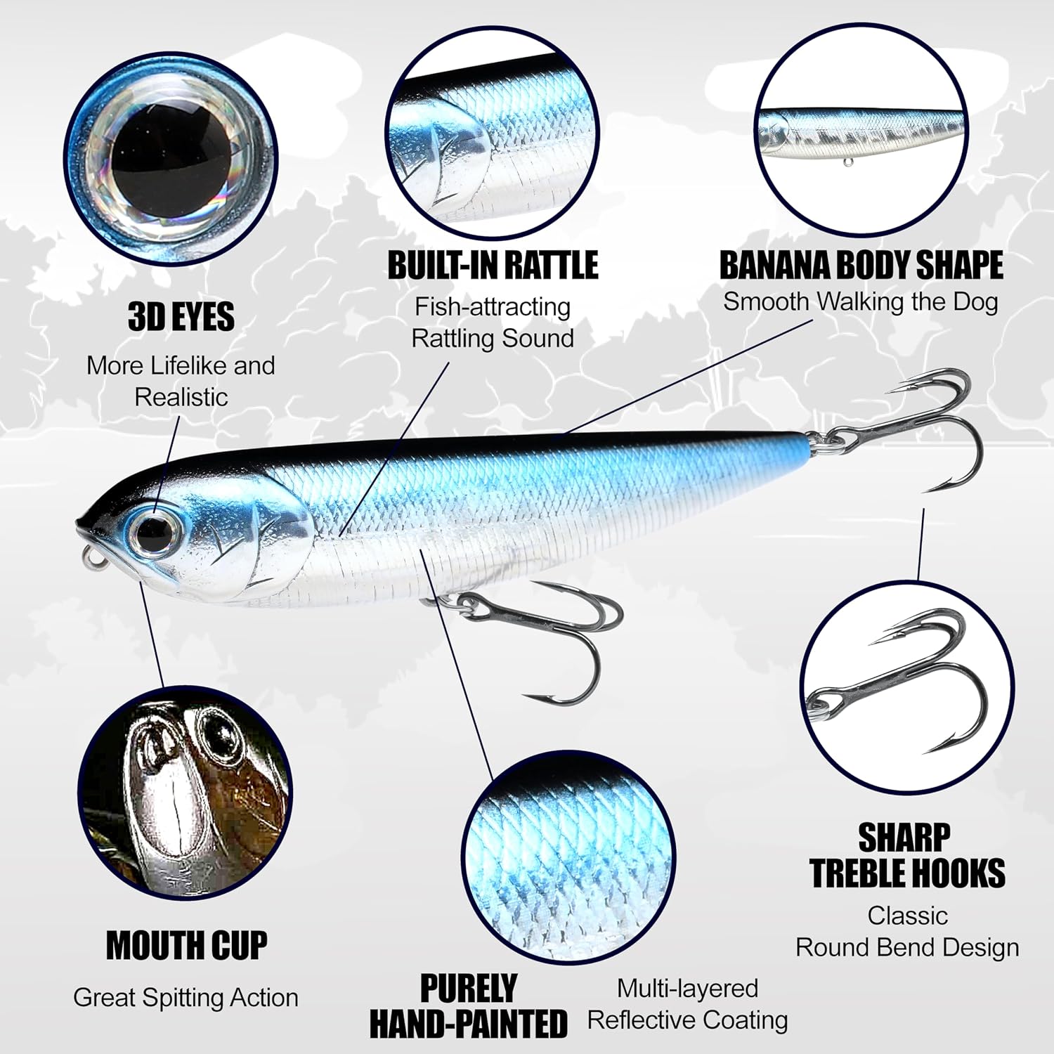 LUCKY CRAFT SW Sammy 115, Topwater Fishing Lures, Saltwater Bass Lures, 4" Length Floating Lure, Champion Walk-The-Dog Bait, Lake Bass Fishing Gear and Accessories