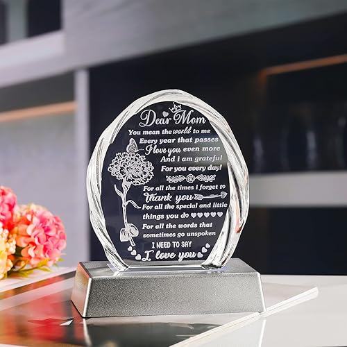 Miniatura 33 de Regalos para hija de mamá papá, regalos de cumpleaños para el día de la madre para hija adulta, recuerdos de cristal para mi hija, regalo de Regalos