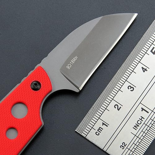 Miniatura 4 de C1297 Cuchillo de hoja fija para cuello, hoja 9Cr18Mov G10 mango EDC cuchillos de herramienta para exteriores, campamento, senderismo, pesca, caza