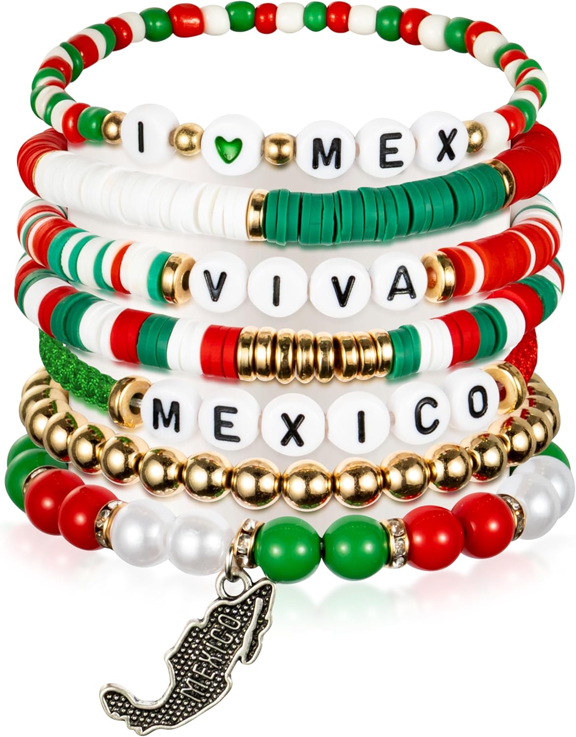 Y1tvei Viva Mexico Bracelet Set – 7Pcs Mexican...