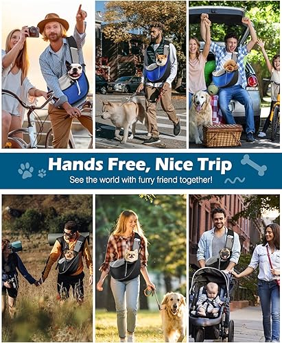 Miniatura 6 de Pawaboo Transportador para perros, papoose para perros con bolsillo táctil con cremallera, transporte de malla transpirable para cachorros, bolso