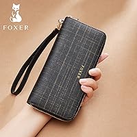 みーまな　黒 レザー 長財布 ゴールドファスナー Amazon.co.jp: Foxer 長財布 レディース 財布 人気 ブランド 本革