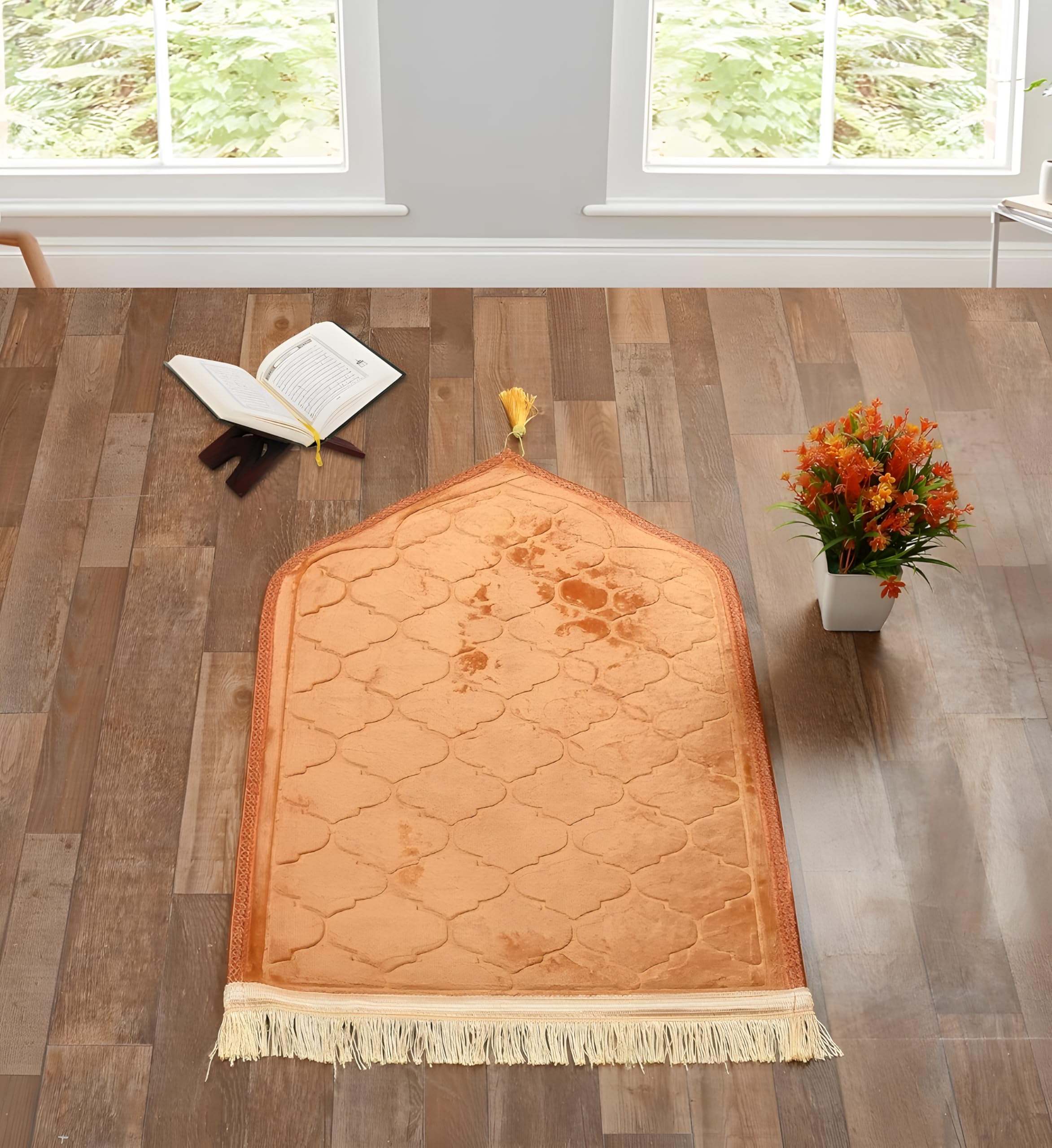 Janamaz Prayer Mat for Namaz 44x27 Inches Soft Velvet Muslim