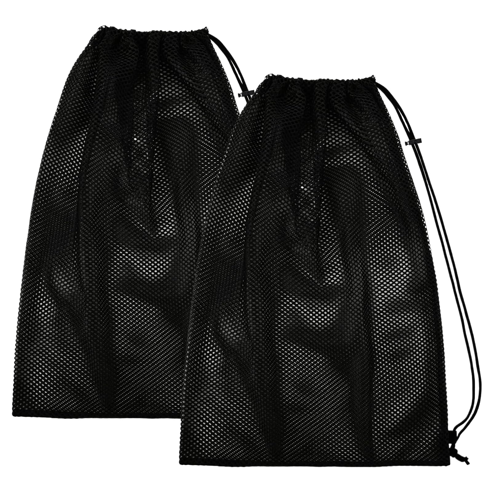 Hwanme Drawstring Mesh Bag, Extra Large Mesh Drawstring Bags, Ball Bag for Basketball, Football, Rugby Ball, Volleyball, Netball, Black