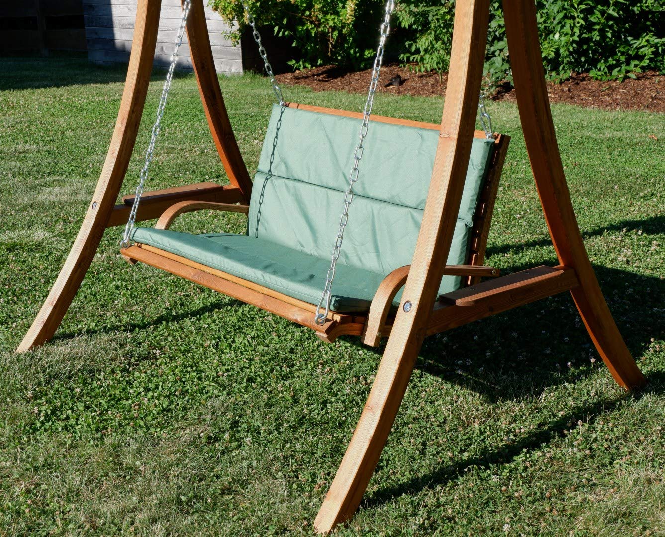 Design balancelle de Jardin Fauteuil de Jardin mélèze Bois avec Toit modèle Rio-Vert de AS-S