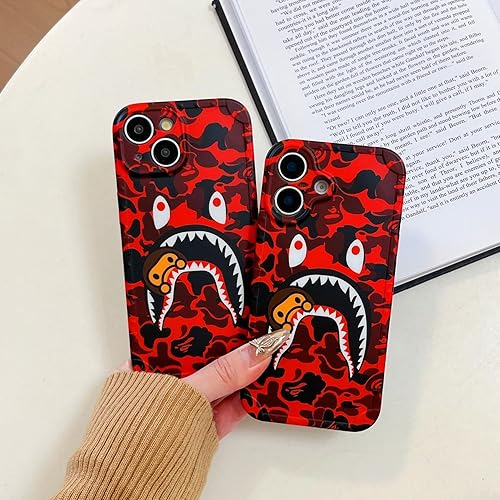 Miniatura 7 de Hoolcase - Funda suave para iPhone 14 Plus 15 Plus para fanáticos de la cara de tiburón, fanáticos de los dientes de tiburón, niñas y niños, funda