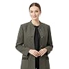 Smoky Egypt Womens Tweed Velvet Tailored Collarless Jacket