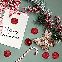 Vista 4 de CRASPIRE 50 calcomanías de sello de cera con letra B, inicial, autoadhesivas, calcomanías de cera de sobre rojo, calcomanías de cera