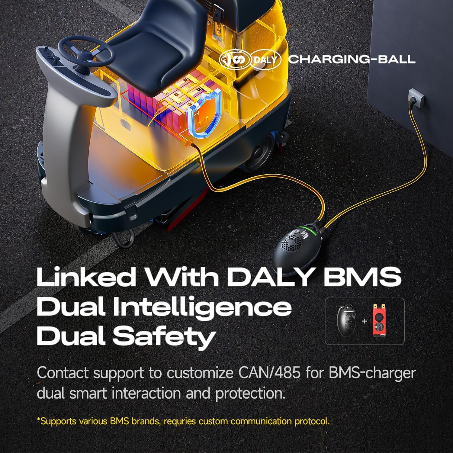 DALY 12V 40A Lithium Battery Charger 840W for 12V 40S LifePO4 Battery Suitable for Golf Carts Klifts AGV(LifePO4 4S 12V 40A)