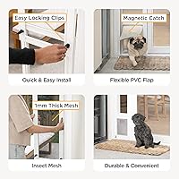 Vista 6 de Hakuna Pets V2 Panel de inserción para puerta de mascotas de patio para puertas correderas, se adapta a riel de puerta de 55.12 pulgadas de altura