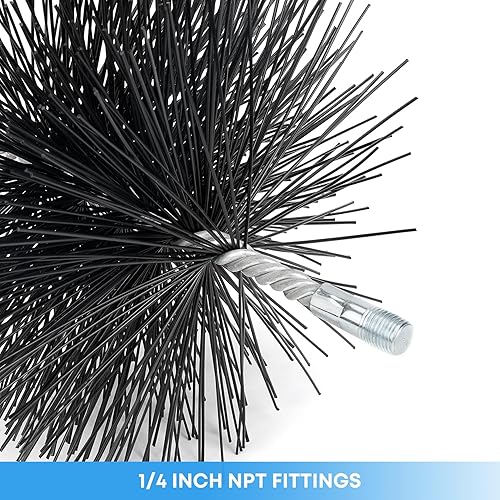 Miniatura 4 de Stanbroil Cepillo de limpieza redondo de polietileno de 8 pulgadas con ajuste NPT de 14 pulgadas para chimeneas aisladas, tubos de estufa de acero