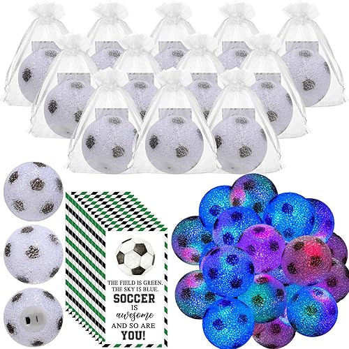 Rossesay 12 juegos de regalos de graduación para los amantes del fútbol, recuerdos de fiesta, luces nocturnas, regalo de agradecimiento con tarjetas