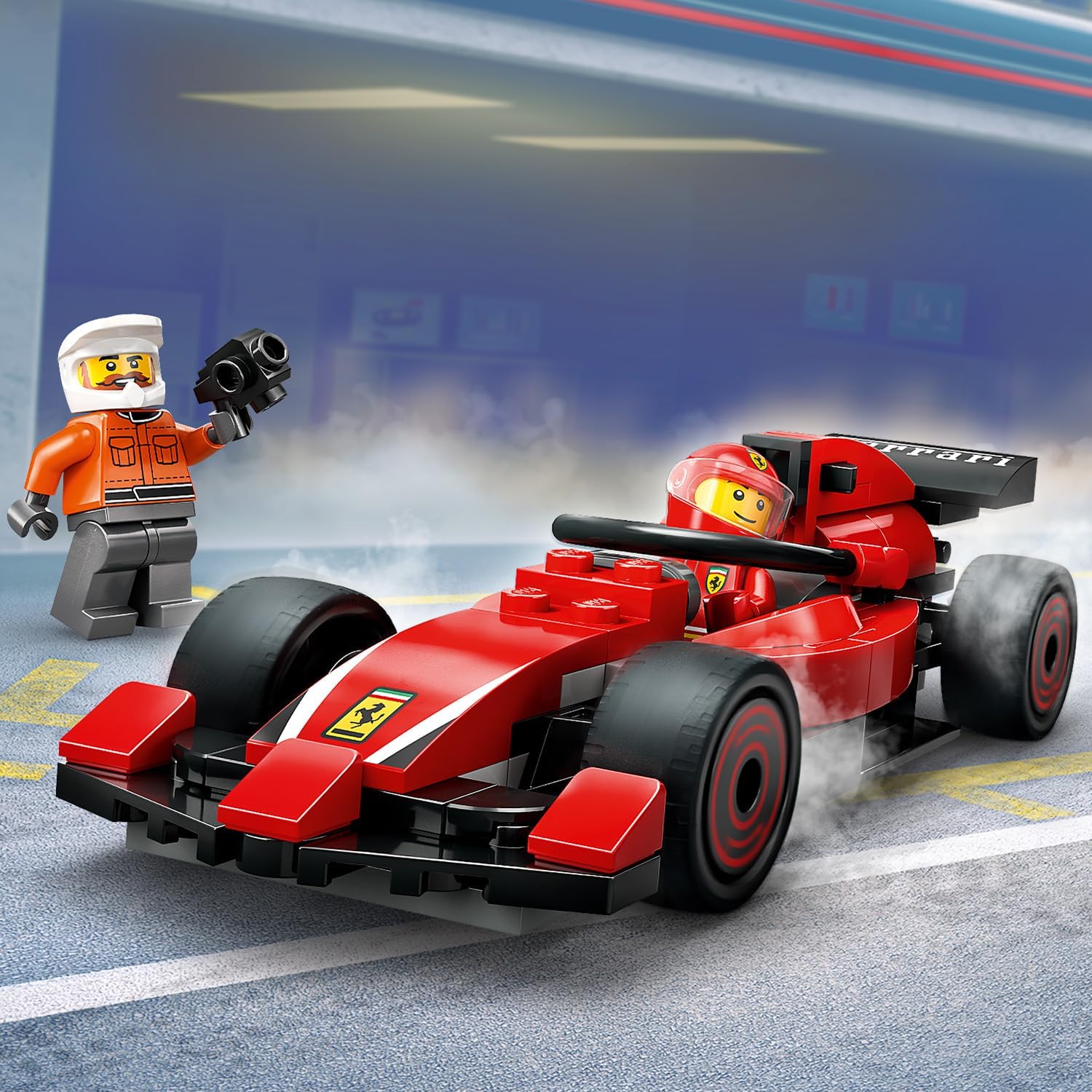 LEGO City F1(R) Ferrari Race Car Pit In Toy Toy Birthday Present Blocks Educational Boys Girls Children 6 Years 7 Years 8 9 Years Old Vehicle Car Mini Car 60443
