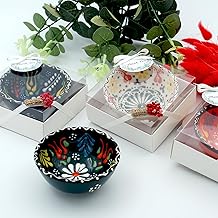 Bridal shower favors, 16 Set of Ceramic Bowls, Wedding Favors for Guests Bulk, Baby Shower Favors Bulk, Mexico Wedding Party Favors, 3.14 inches dimension (White Box)