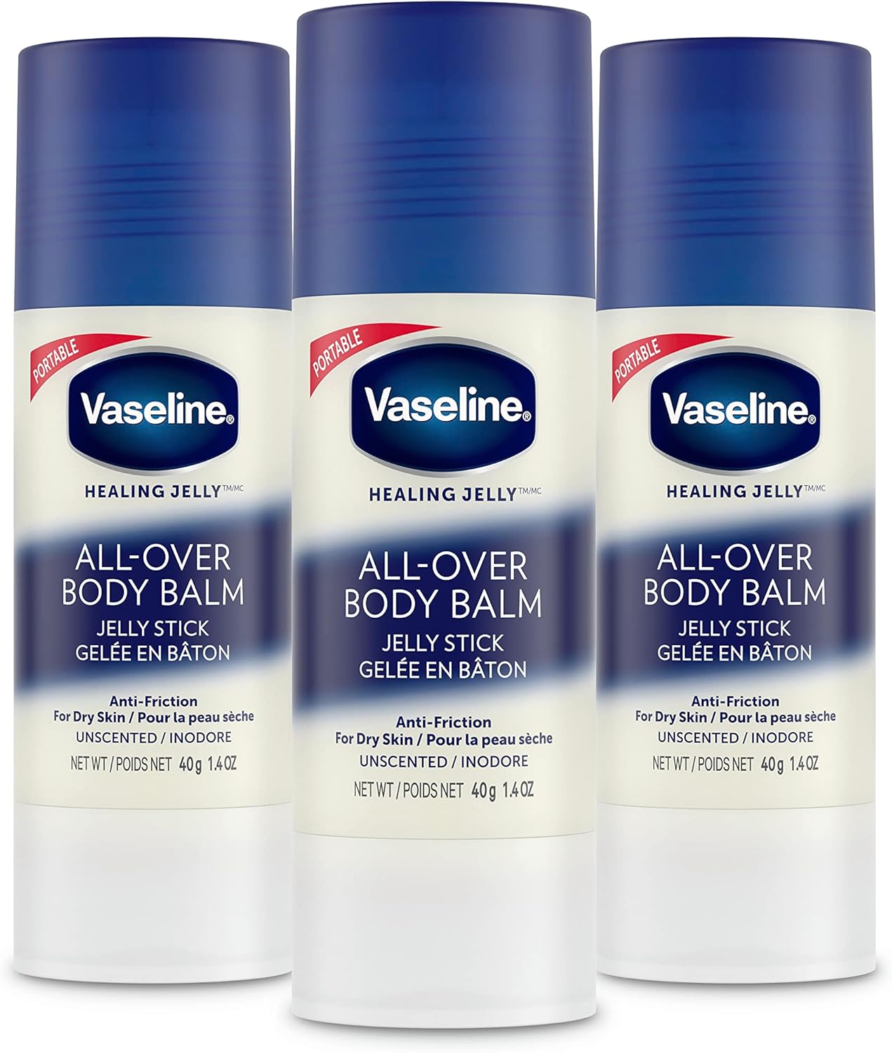 Vaseline Body Balm Stick AntiFriction For Dry Skin Unscented Targeted