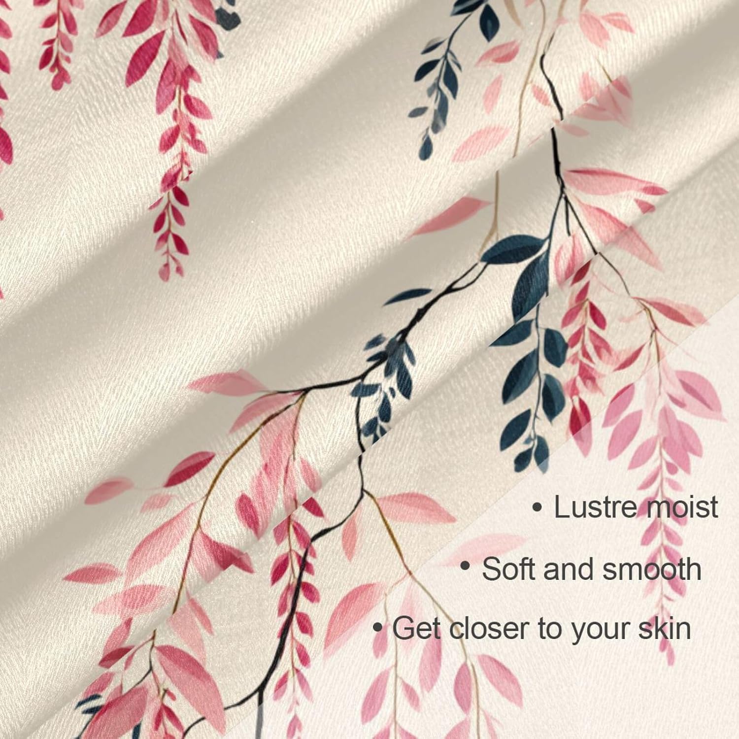 Japanese -e Style Willow Watercolor Offwhite Square silk head hair scarf hijab silky silk head scarf for women sleeping for christmas bufandas para mujer elegantes