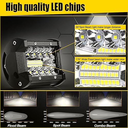 Miniatura 3 de Vainas LED 20 unidades de 60 W, luces de punto LED de 12000 lm, luz cúbica de triple fila, luces de inundación para conducción todoterreno, para