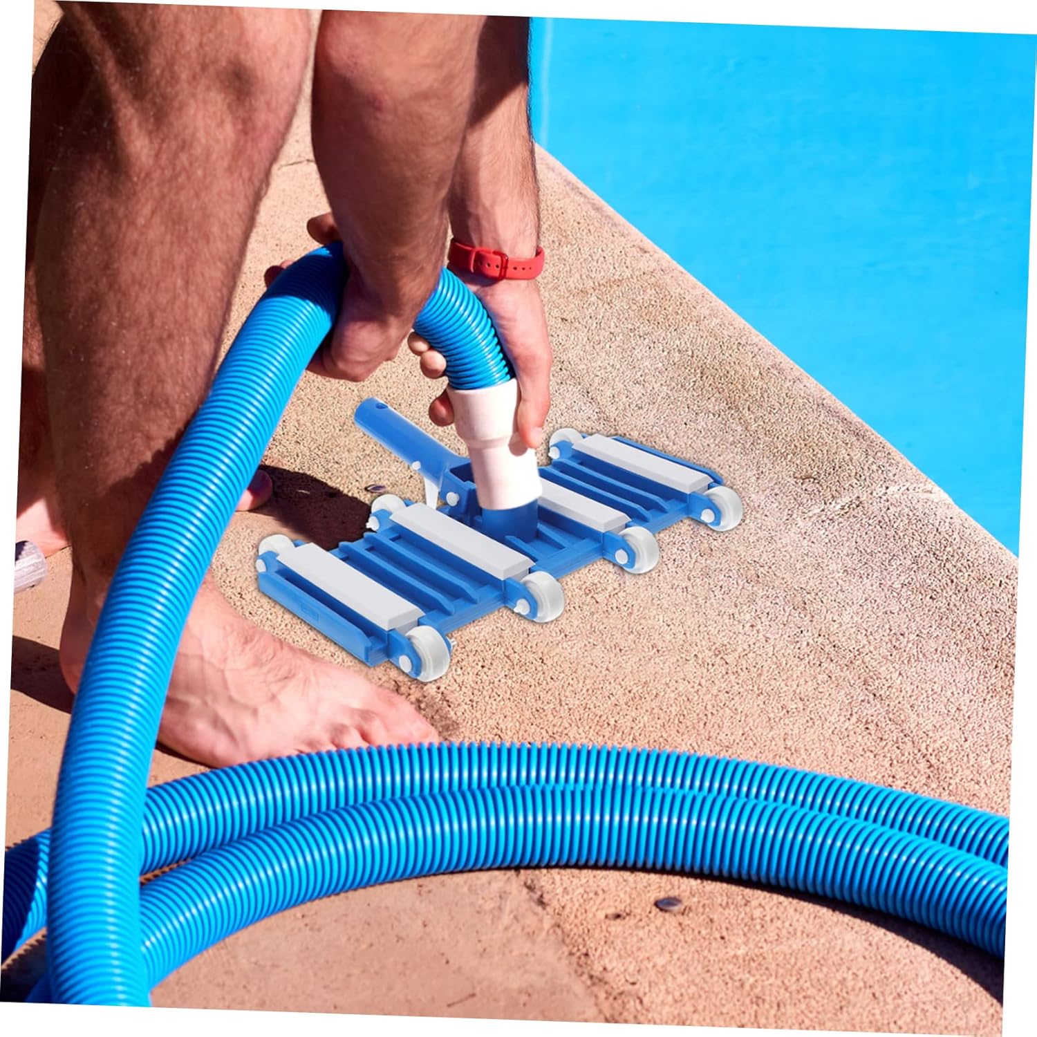 Automatic Pool Vacuum Brush Head Pool Suction Head Non-Slip Wheels Flexible Body