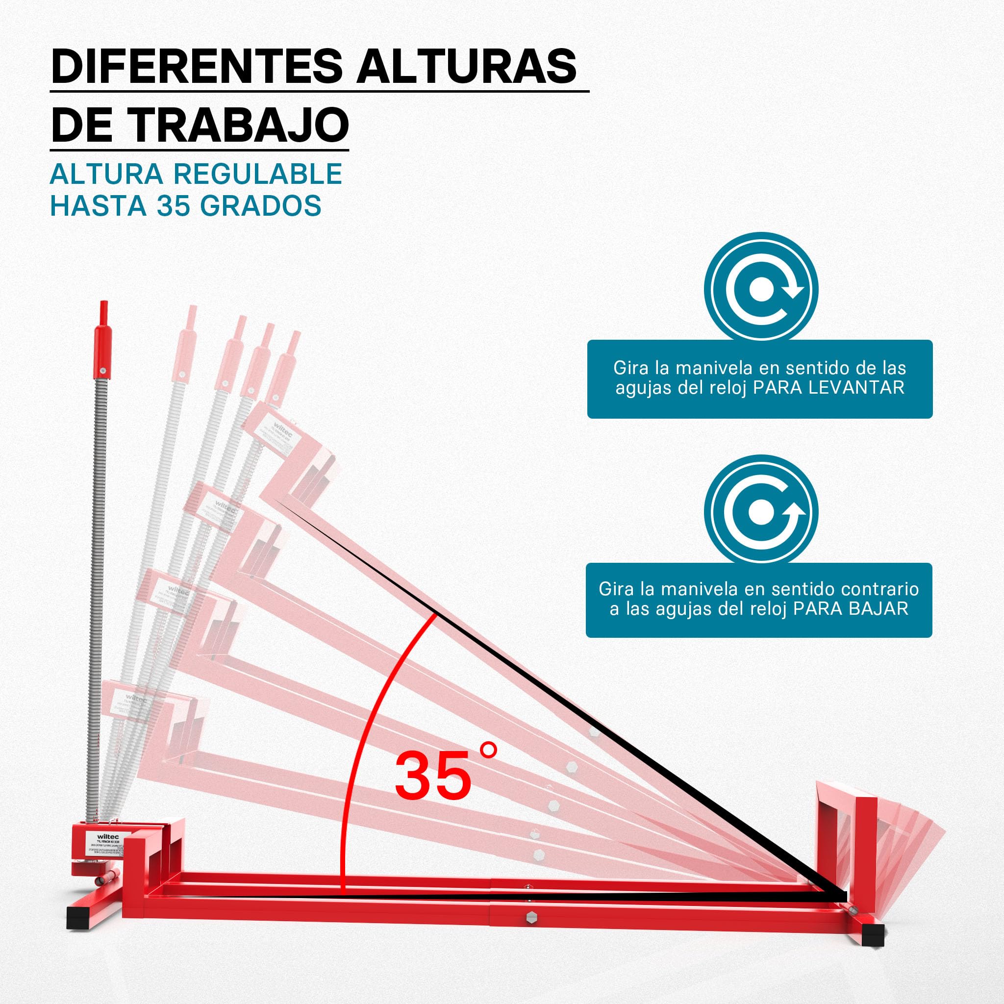 Dispositivo Elevador con Adaptador cortacésped Quad Tractor pequeño máx. 250 kg inclinación máx. 35°