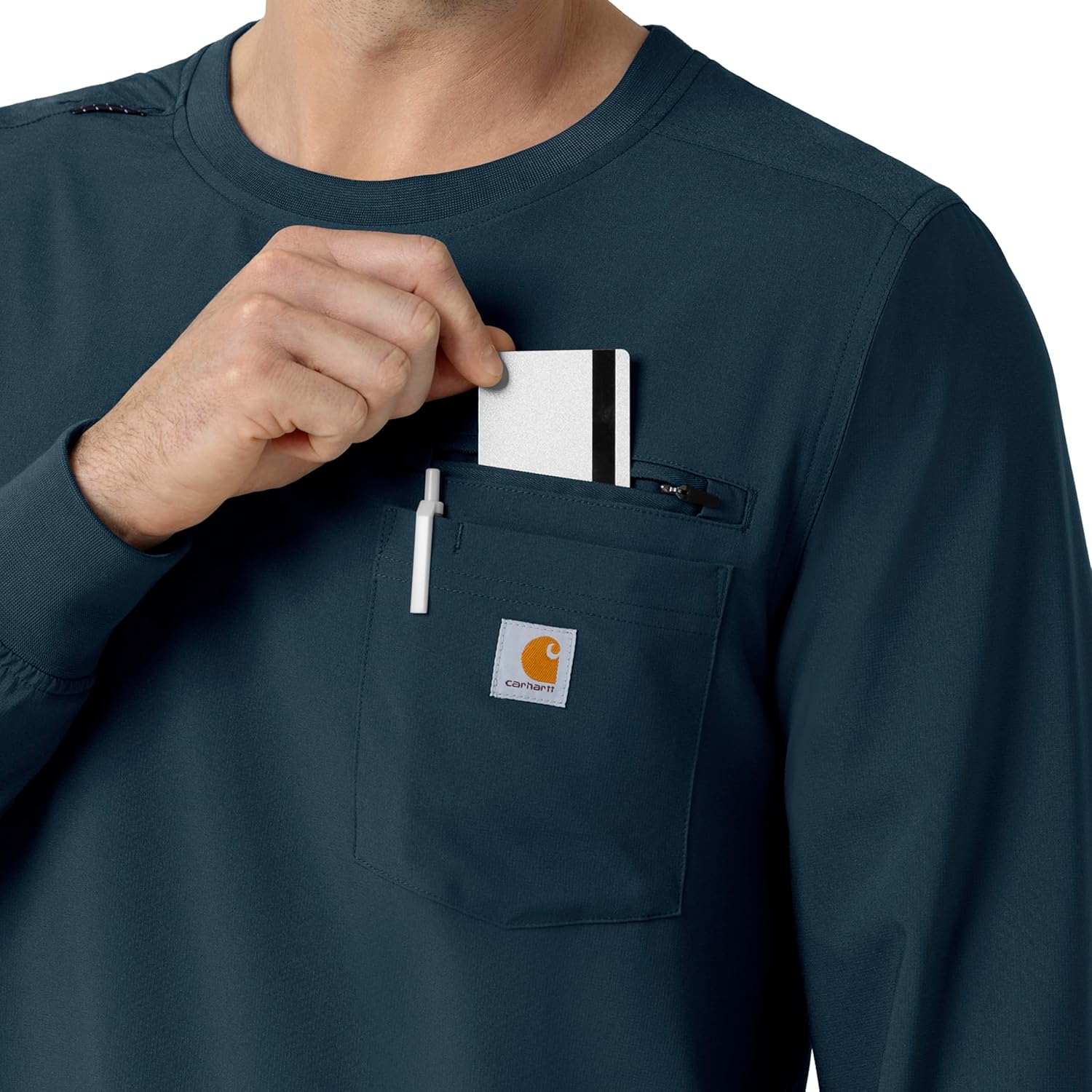 Carhartt Mens Men's Crewneck Long-Sleeve Scrub Top - Image 6
