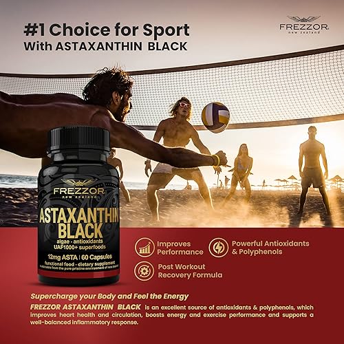 Miniatura 8 de FREZZOR Astaxantina negra con UAF1000+ Super antioxidante, apoya la salud del corazón, los ojos y el cerebro, cuidado de la piel antienvejecimiento