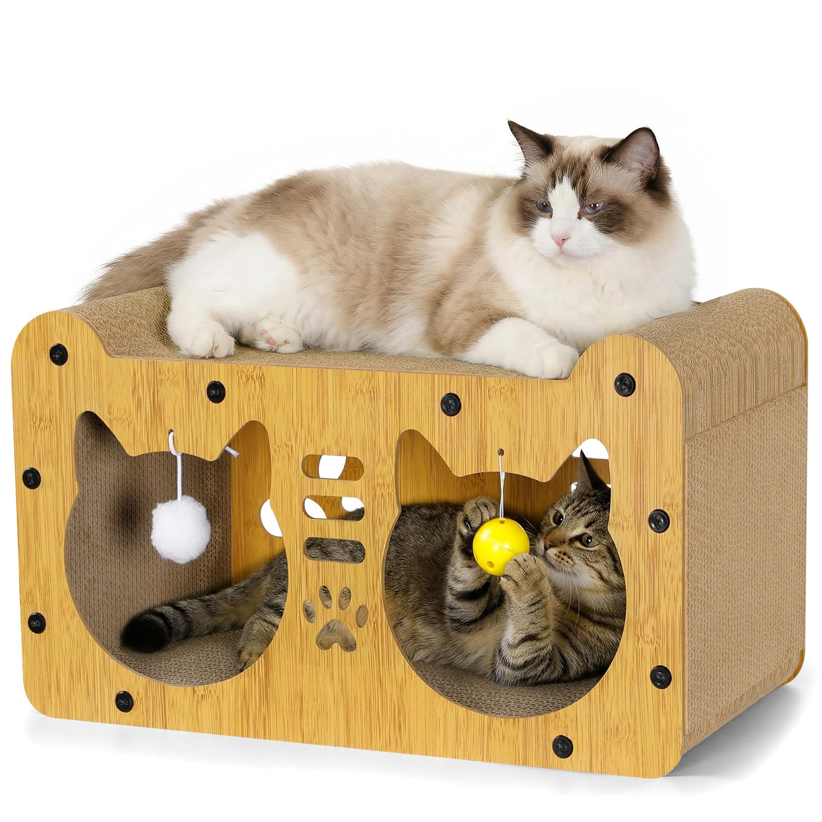 Gimars Cat Scratcher 51.5 cm, Cardboard Scratcher for Cats XL, Vertical Scratcher for Cats and House Cardboard Cats, Cat Scratcher Wall for Scratching, Hiding and Resting, Supports 20 kg