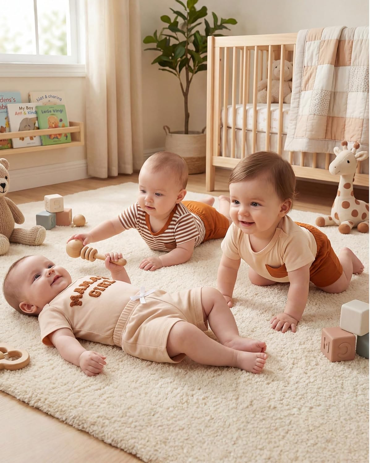 Jecson Newborn Boy Clothes Baby Boy Outfits Summer Set 6-Piece Cotton Short Sleeve Top and Shorts for 0-18M