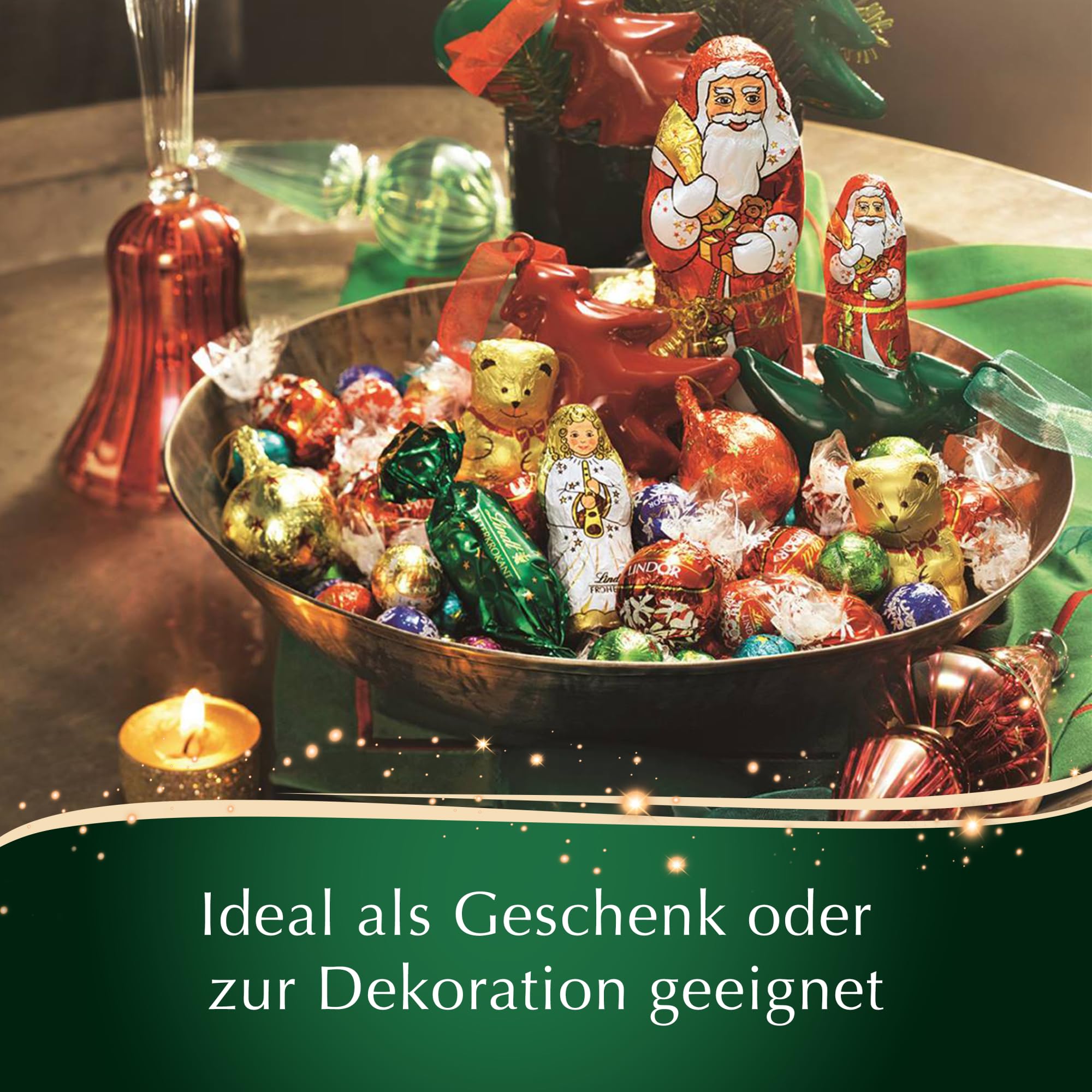 Lindt Schokolade Mini Weihnachtsmann | 700 g Packung | Weihnachtsmänner aus feinster Vollmilchschokolade | Schokoladen-Geschenk zu Weihnachten (Packung mit 2)