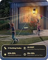 Vista 4 de EDISHINE Motion Sensor Outdoor Light Fixtures Wall Mount, Dusk to Dawn Front Porch Light with Water Ripple Glass, Waterproof Outdoor Wall Lights for