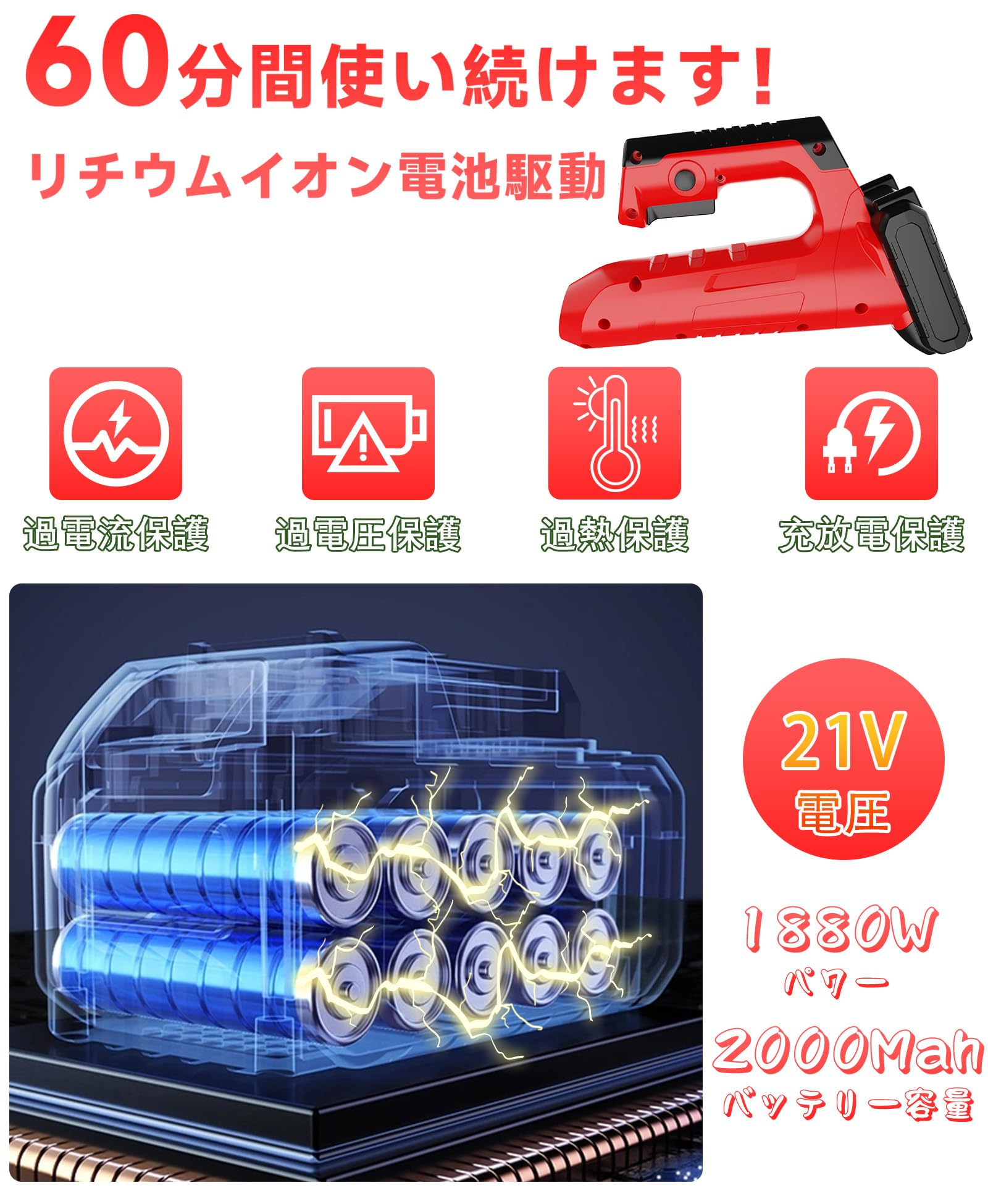 草刈り機 充電式草刈り機【2025新モデル】1880W高功率 2000mA Amazon.co.jp: 草刈り機 充電式【2025新モデル】草刈機 電動