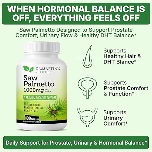Miniatura 3 de USA Grown Saw Palmetto | 180 Capsules Prostate Health Supplement | Hair Growth for Men & Women | Support to Help Maintain Normal Urination Frequency