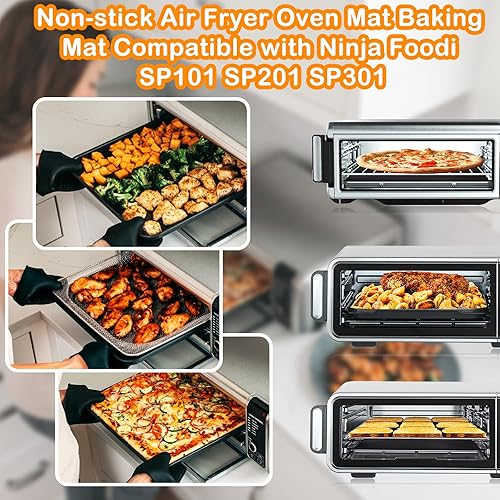 Miniatura 2 de Palksky Forros para horno para freidora de aire, 4 unidades compatibles con Ninja Foodi SP101 SP201 SP301, alfombrilla antiadherente para horno