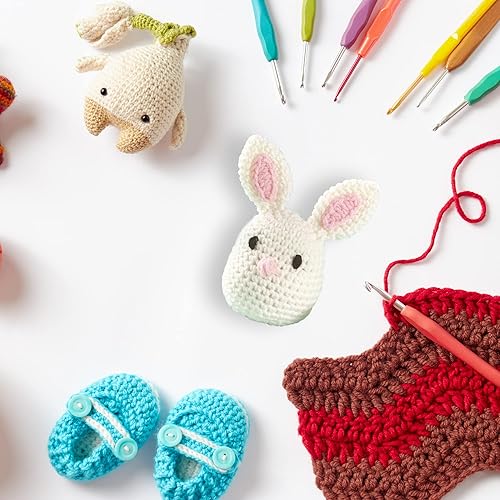 Miniatura 5 de LEISURE ARTS Pudgies - Kit de ganchillo de animales, conejito, 3 pulgadas, kit completo de ganchillo para aprender a animales, kit de inicio para