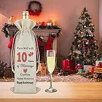 Vista 6 de Gfhzdmf Regalo de boda de 10º aniversario para esposa, marido, bolsa de vino, regalo de matrimonio de 10 años para mujeres y hombres, bolsa