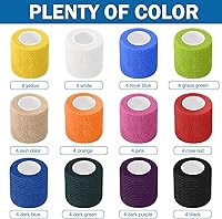 Vista 21 de Treela Paquete de 48 vendajes autoadhesivos a granel, 2 pulgadas x 5 yardas, vendaje cohesivo autoadherente, cinta elástica atlética, cinta