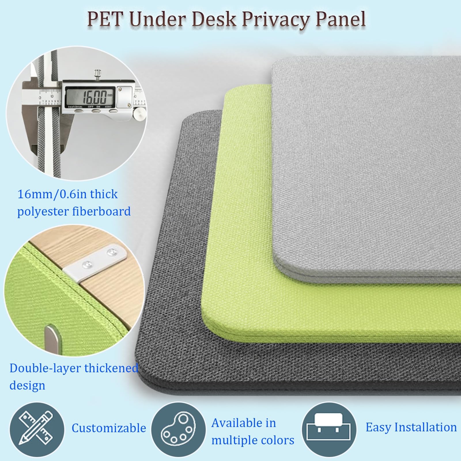 Cubicle - Pannello divisorio da parete per postazioni di lavoro per postazioni di lavoro regolabili, per casa, ufficio, scrivania, privacy e nizzazione