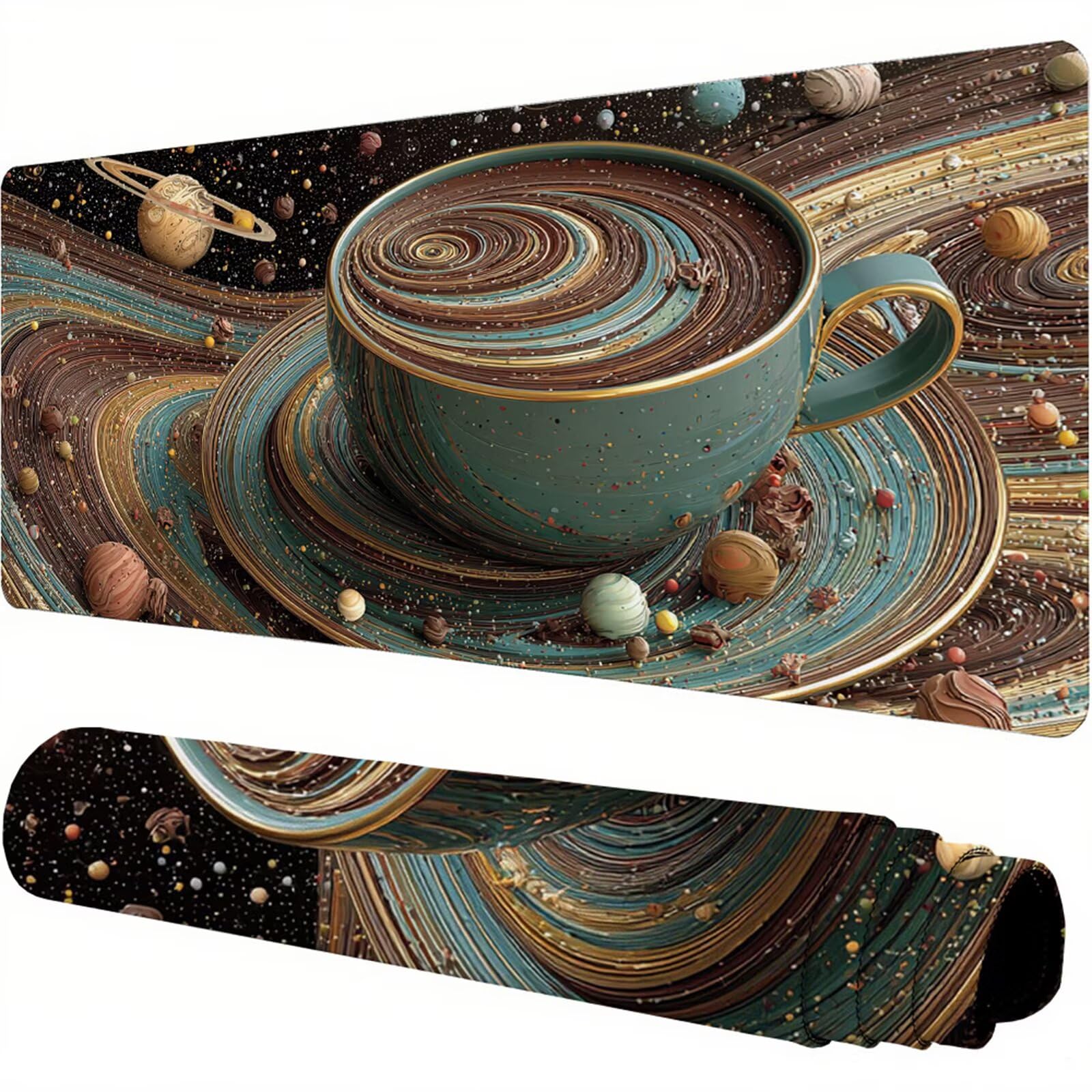 Żółta podkładka pod mysz XXL 1400 x 600 x 3 mm abstrakcyjny uchwyt na biurko akcesoria antypoślizgowa gumowa podstawa i szyte krawędzie podkładka pod mysz dla graczy do dekoracji biura dekoracyjnego