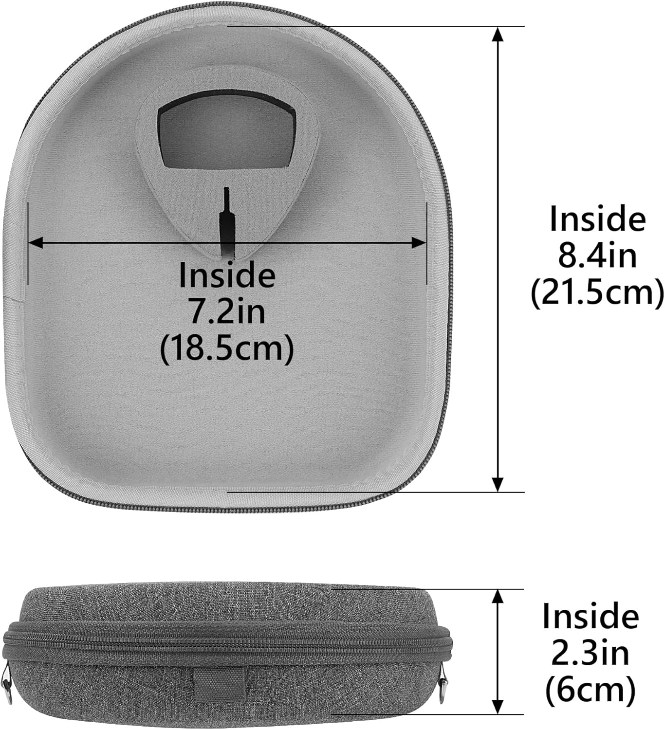 Geekria Shield Headphones Case Compatible with Sony WH-CH720N, WH-1000XM5, WH-1000XM4, WH-XB910N, Replacement Hard Shell Travel Carrying Bag with Cable Storage (Grey) - Image 5