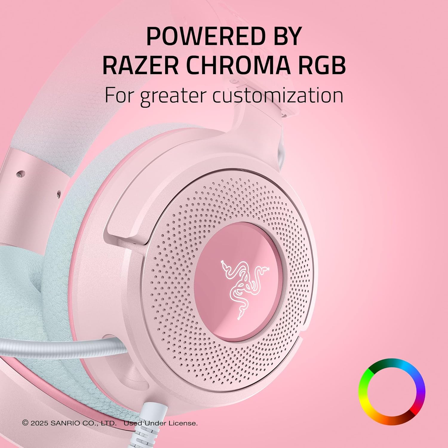 Razer Kraken V4 X Wired Gaming Headset: 40 mm Drivers - Cardioid Mic - Memory Foam Cushions - Chroma RGB Lighting - Type C & Type A Cable - for PC, Mac, PS5, Nintendo Switch 2 - My Melody Edition