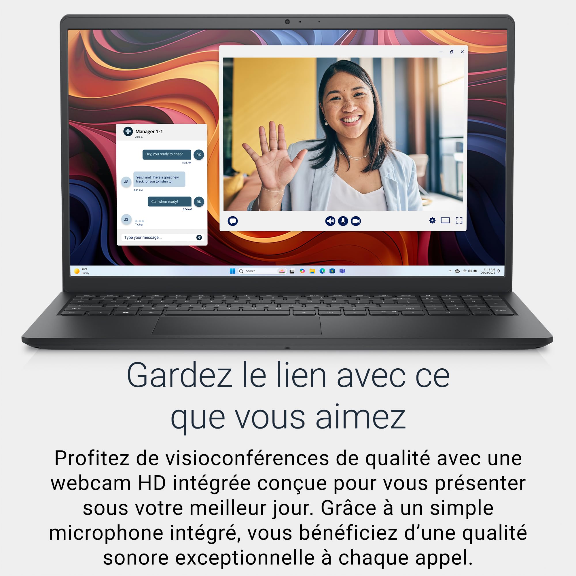 Dell 15 Laptop DC15255 – 15.6" FHD 120Hz, AMD Ryzen 7 7730U, 16GB RAM, 1TB SSD, AMD Radeon Graphics, HD Webcam, Windows 11 Home, AZERTY Keyboard, Carbon Black - 4