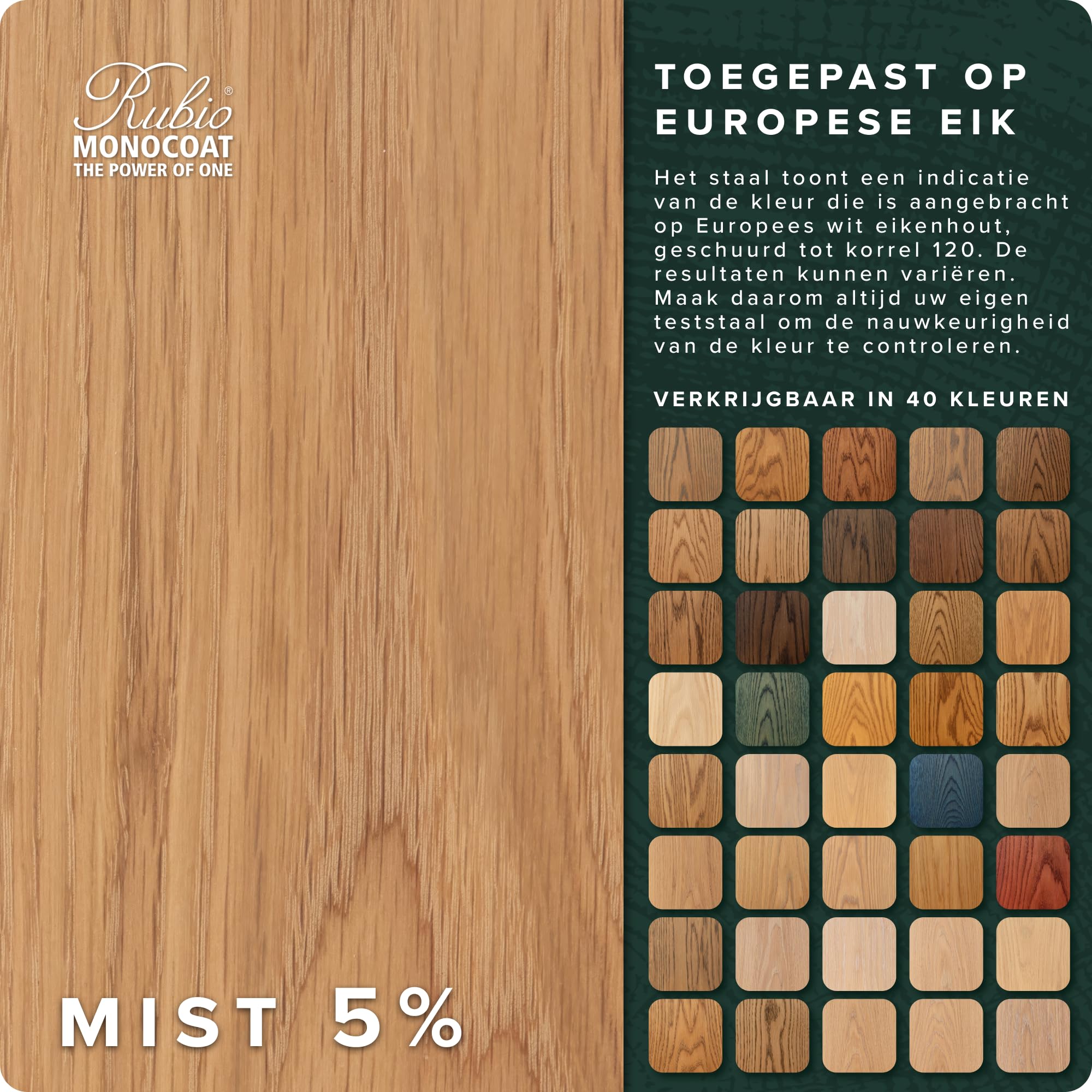 Rubio Monocoat ACEITE ACEITE PARA MADERA 14 m² - Mist 5% | Oil Plus 2C | Aceite a base de semillas de lino de secado rápido para madera de interior, incluye acelerador (parte B) | Protección | 350 ml