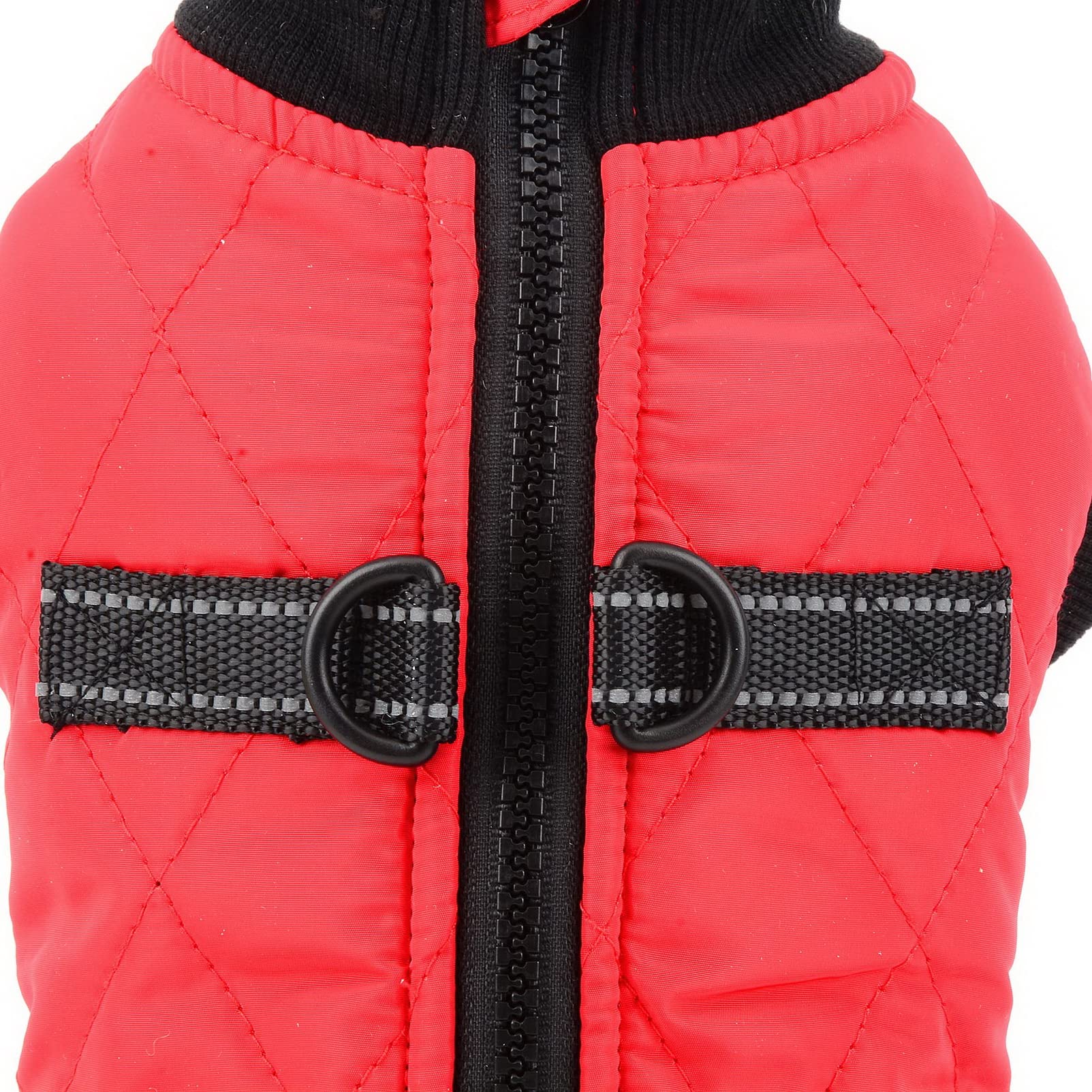 SMALLLEE_LUCKY_STORE Pet Water Resistance Zip-up Jacket Vest Coat with D-rings for Small Dogs Cats Fleece Lined Puppy Chihuahua Yorkie Warm Winter Clothes - Image 3