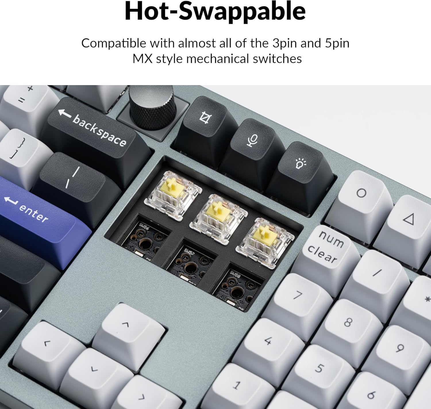 Keychron Q6 Pro Full Aluminum Wireless Bluetooth Custom Mechanical Keyboard, Full-Size QMK/VIA Programmable Knob KSA Double-Shot PBT Keycap Hot-Swappable Banana Switch, Mac Windows Linux - Grey