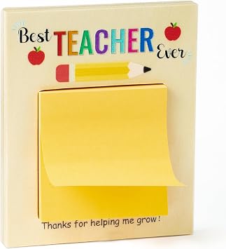 MALLMALL6 Teacher Appreciation Wooden Sticky Note Holder Gifts Desk Rectangular Notes Organizer Christmas End of Year Thank You Gift for Teacher School Classroom Supplies
