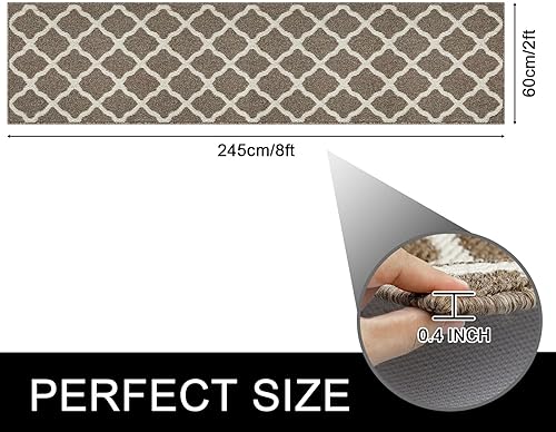Miniatura 2 de SHACOS Alfombra de pasillo de 2 x 8 pies lavable antideslizante absorbente de agua alfombra de entrada larga alfombra de pasillo para interiores
