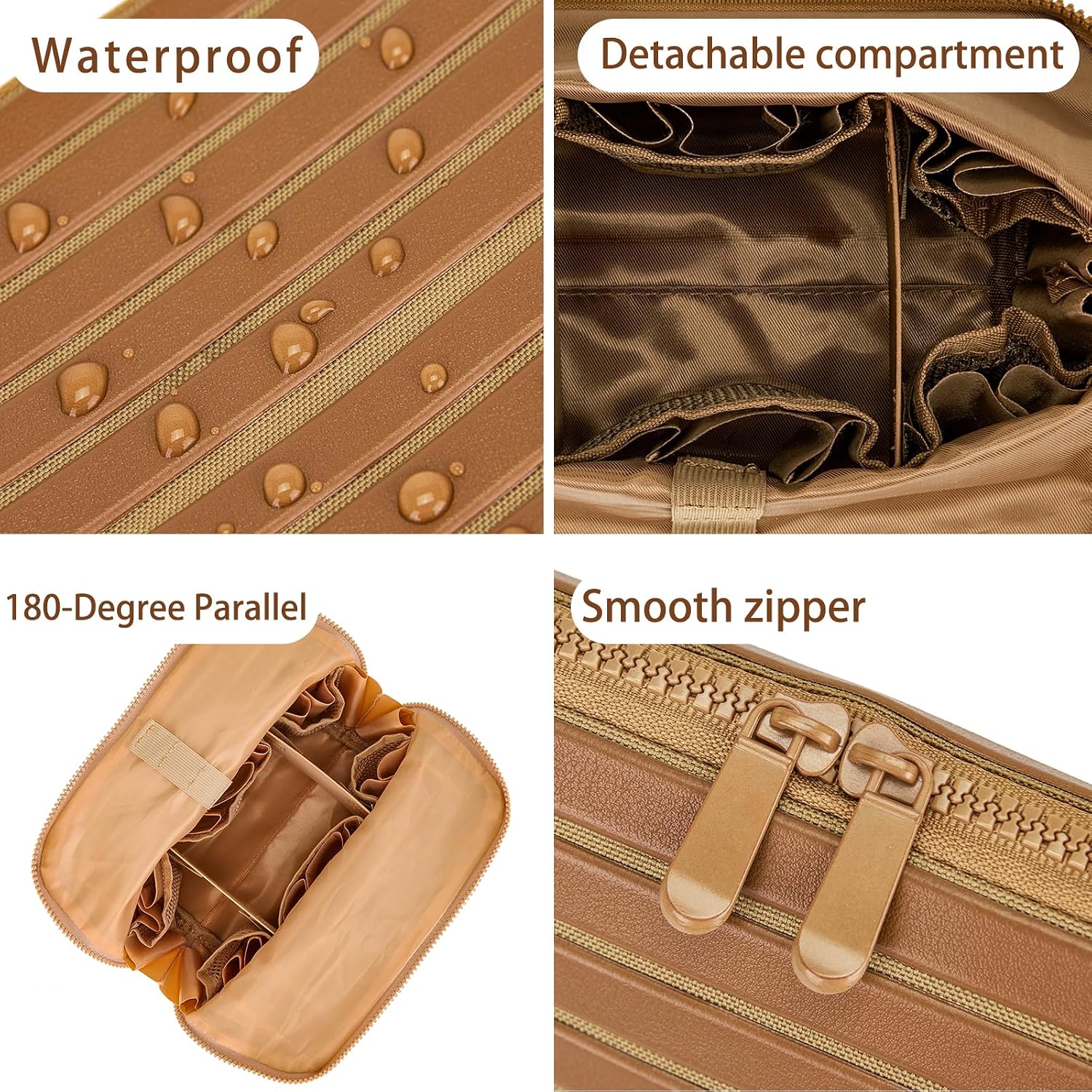 parallel travel makeup bag for women Fold-Down Design Stand Bag image 4